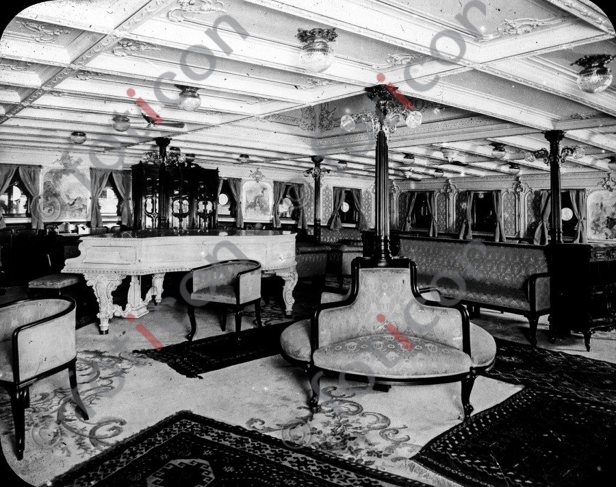 Damensalon der RMS Titanic | Ladies&#039; salon of the RMS Titanic - Foto simon-titanic-196-007-sw.jpg | foticon.de - Bilddatenbank für Motive aus Geschichte und Kultur